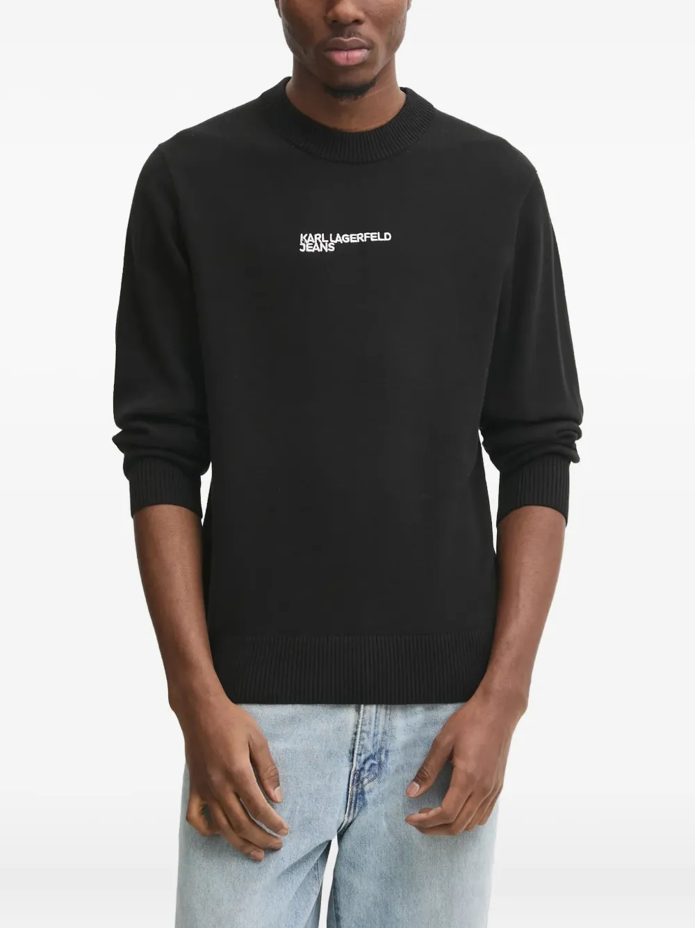 Свитер с вышитым логотипом и круглым вырезом Karl Lagerfeld Jeans, черный
Свитер с вышитым логотипом и круглым вырезом Karl Lagerfeld Jeans, черный