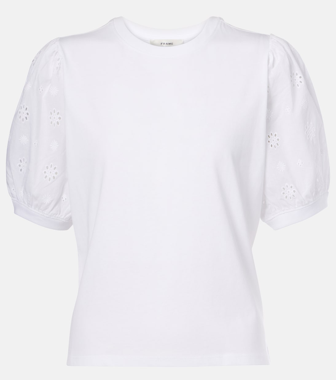 Кружевная хлопковая футболка Frame, белый
Кружевная хлопковая футболка Frame, белый