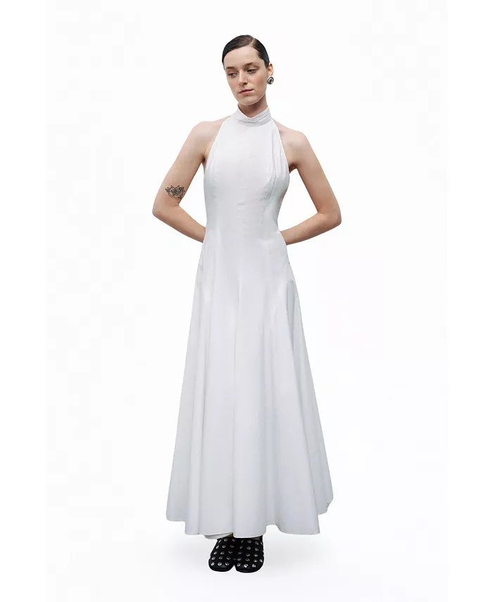Женское платье-макси с высоким воротом NOCTURNE, белый
Женское платье-макси с высоким воротом NOCTURNE, белый