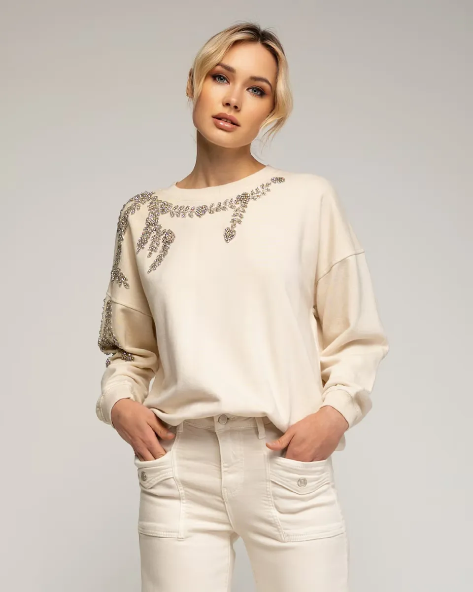 Женская толстовка с пайетками на горловине и рукавах Tantra, бежевый
Женская толстовка с пайетками на горловине и рукавах Tantra, бежевый