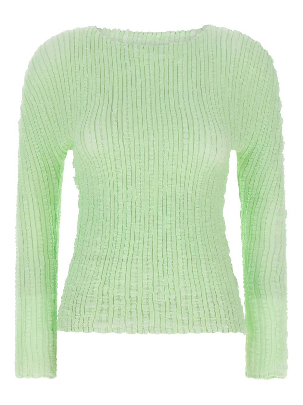 Плиссированный топ с вырезом-лодочка Issey Miyake, зеленый
Плиссированный топ с вырезом-лодочка Issey Miyake, зеленый