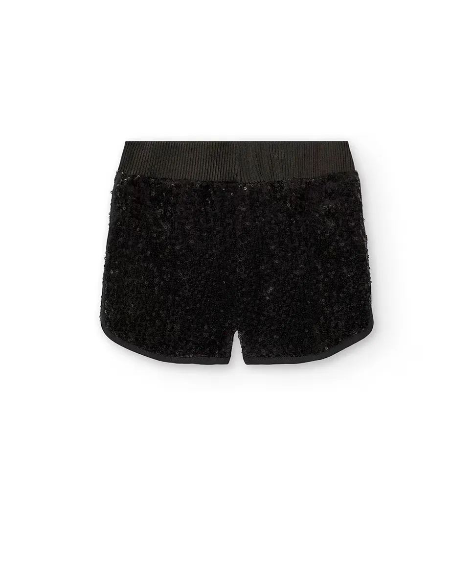 Шорты для девочек с пайетками и эластичным поясом Boboli, черный
Шорты для девочек с пайетками и эластичным поясом Boboli, черный