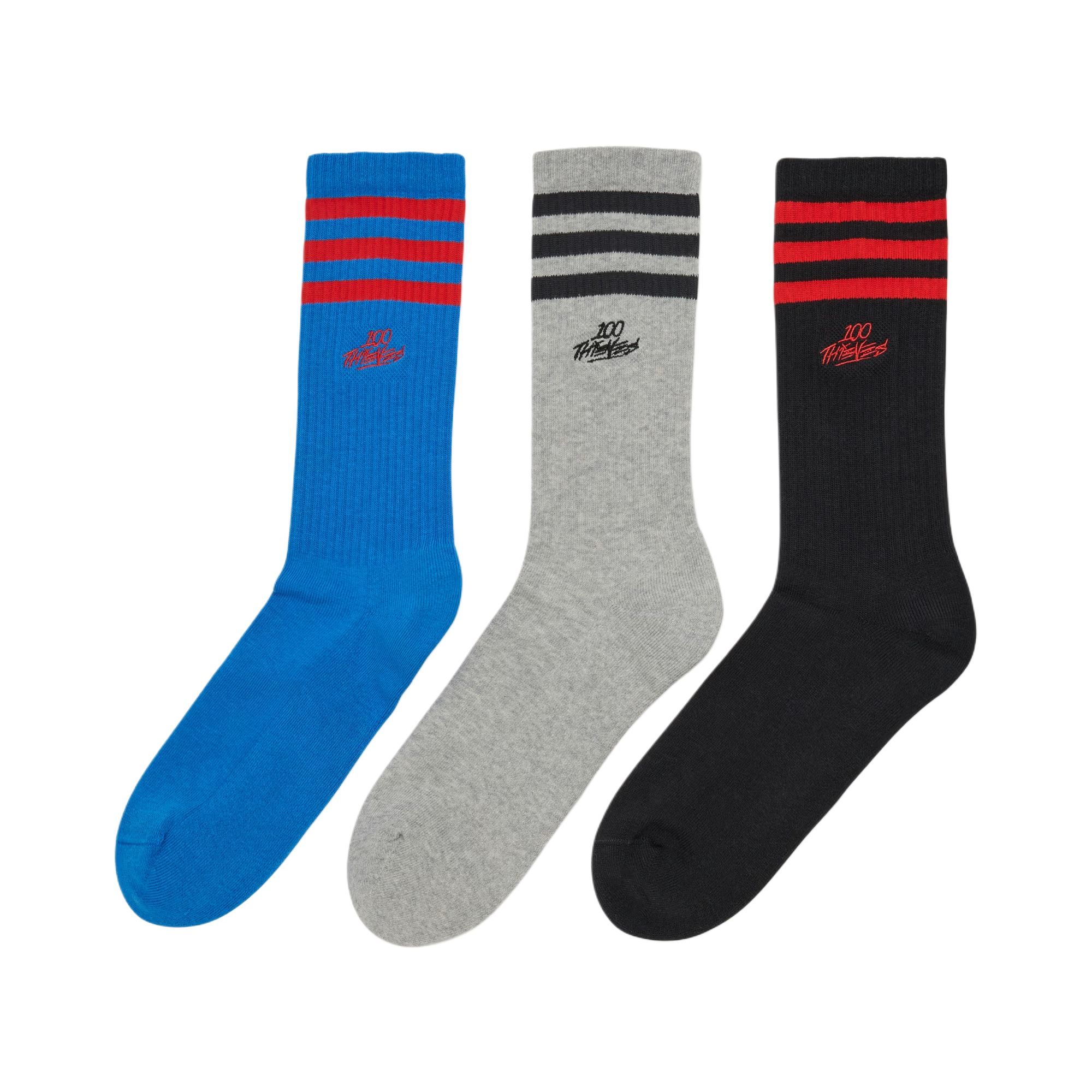 100 Thieves носки Mid Calf мужские набор из 3 пар Adidas Originals, черный/серый/синий
100 Thieves носки Mid Calf мужские набор из 3 пар Adidas Originals, черный/серый/синий