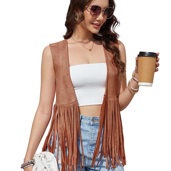 Женский жилет с бахромой 70-х в стиле хиппи, безрукавка из искусственной замши Hallih Burton, Brown
Женский жилет с бахромой 70-х в стиле хиппи, безрукавка из искусственной замши Hallih Burton, Brown