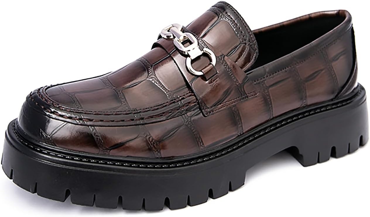 Мужские лоферы на платформе с цепочкой и клетчатым узором, удобные, с противоскользящей подошвой, деловые формальные кожаные туфли из лакированной кожи, с широким мысом, для работы и повседневного ношения Bwseobg, темно-коричневый
Мужские лоферы на платформе с цепочкой и клетчатым узором, удобные, с противоскользящей подошвой, деловые формальные кожаные туфли из лакированной кожи, с широким мысом, для работы и повседневного ношения Bwseobg, темно-коричневый