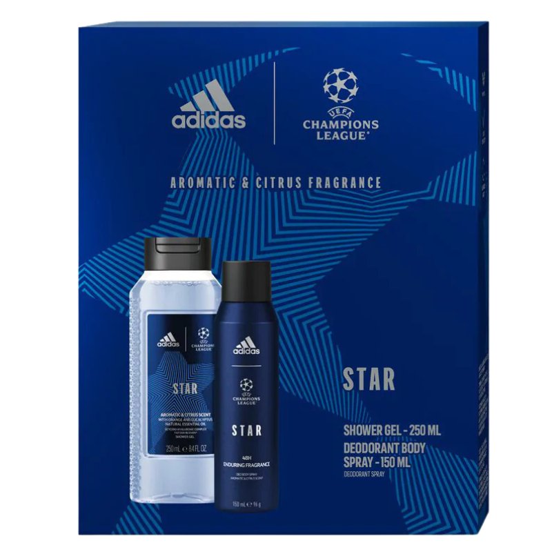 Adidas, Star UEFA Champions League, набор косметики, 2 шт.
Adidas, Star UEFA Champions League, набор косметики, 2 шт.