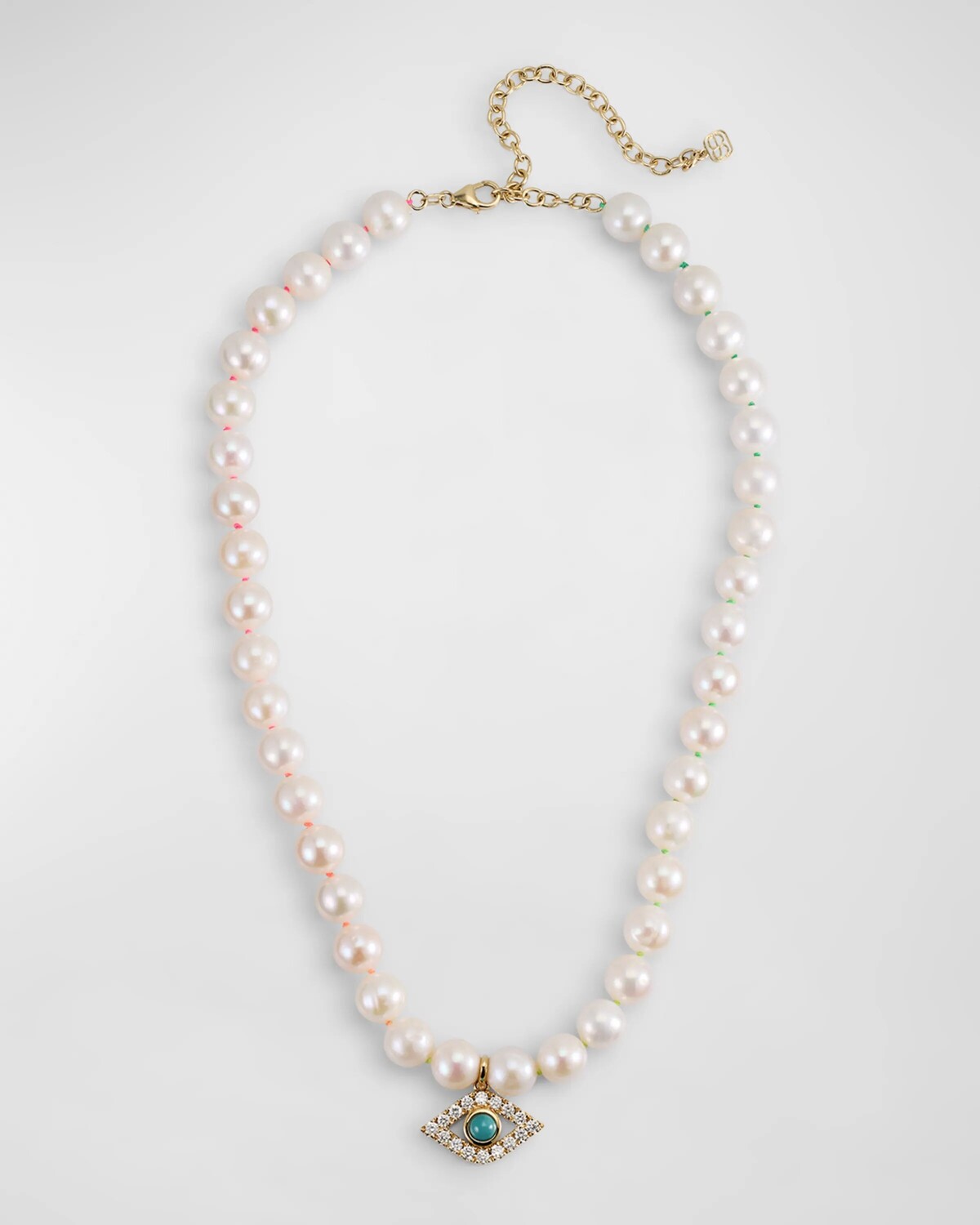 Ожерелье с большой бирюзовой подвеской от сглаза из пресноводного жемчуга 14 карат Sydney Evan
Ожерелье с большой бирюзовой подвеской от сглаза из пресноводного жемчуга 14 карат Sydney Evan