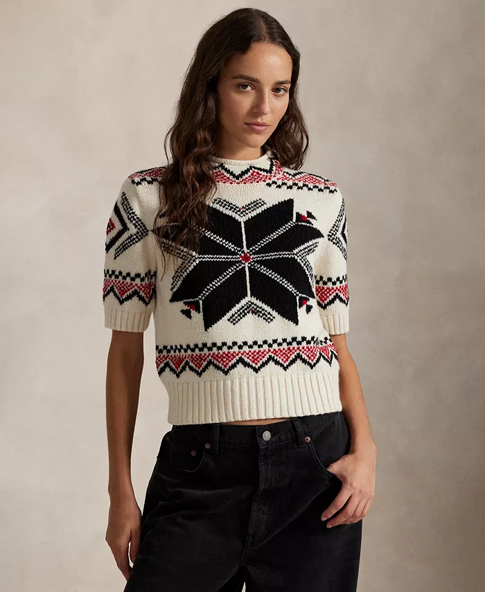 Женский свитер с интарсией и короткими рукавами Polo Ralph Lauren, слоновая кость/кремовый
Женский свитер с интарсией и короткими рукавами Polo Ralph Lauren, слоновая кость/кремовый