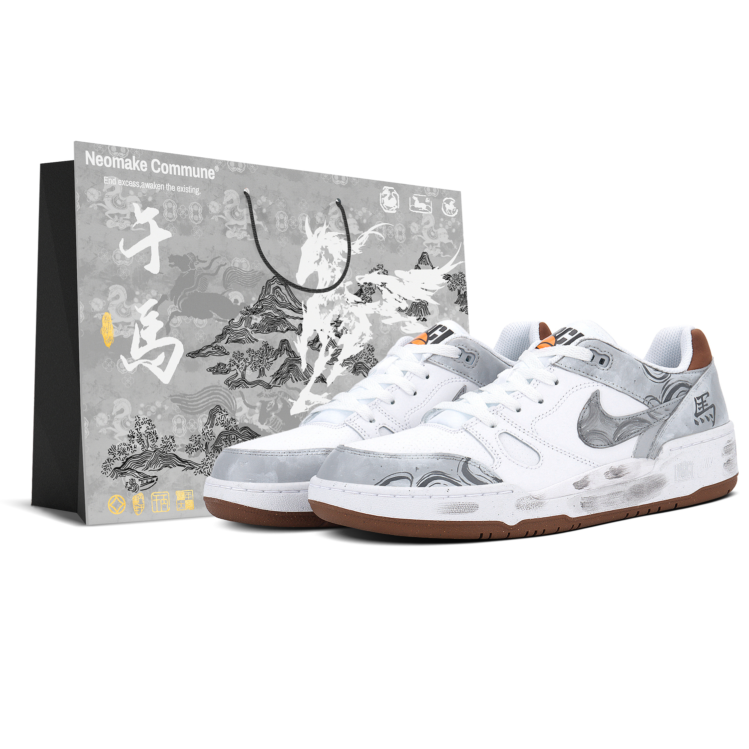 Nike Full Force Low top Skateboard Shoes мужские серо-белые
Nike Full Force Low top Skateboard Shoes мужские серо-белые