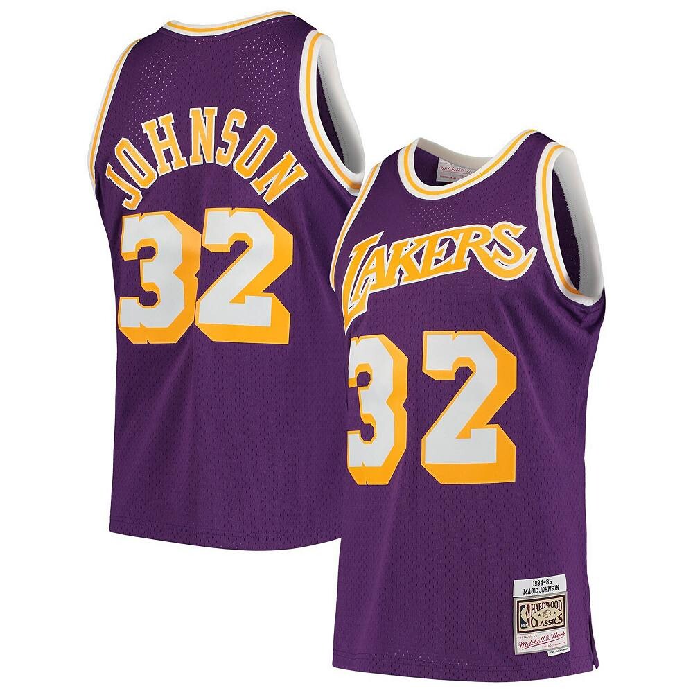 Мужская майка Mitchell & Ness Magic Johnson Purple Los Angeles Lakers 1984-85 Hardwood Classics Swingman Player, цвет Lak Purple
Мужская майка Mitchell & Ness Magic Johnson Purple Los Angeles Lakers 1984-85 Hardwood Classics Swingman Player, цвет Lak Purple