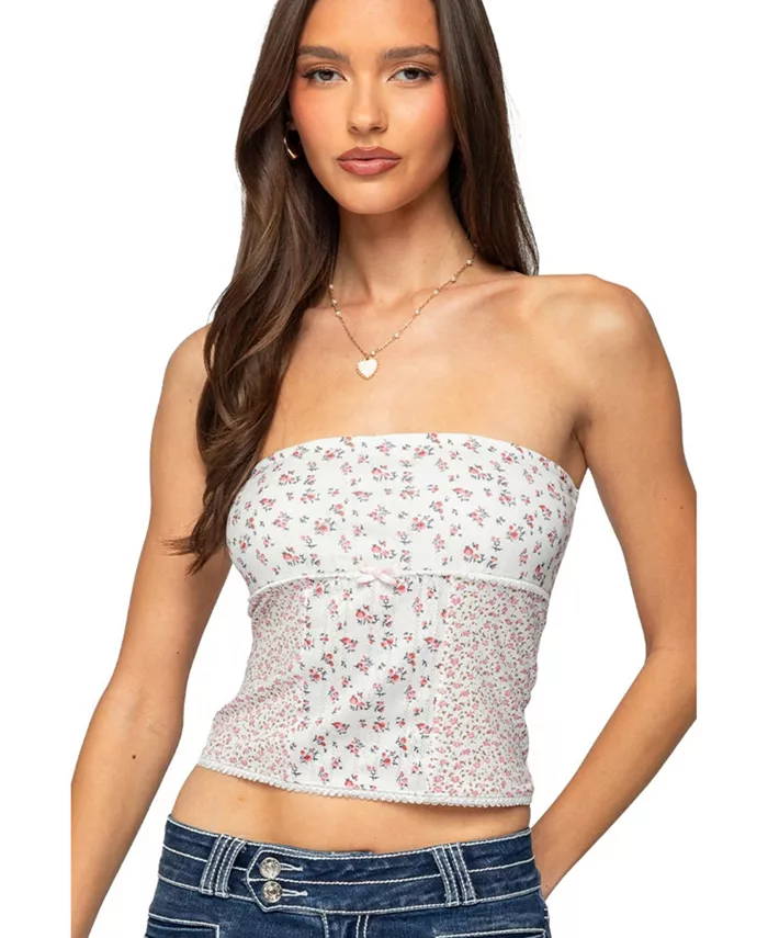 Женский топ-труба с цветочным принтом и пуантами Edikted, коричневый/бежевый
Женский топ-труба с цветочным принтом и пуантами Edikted, коричневый/бежевый