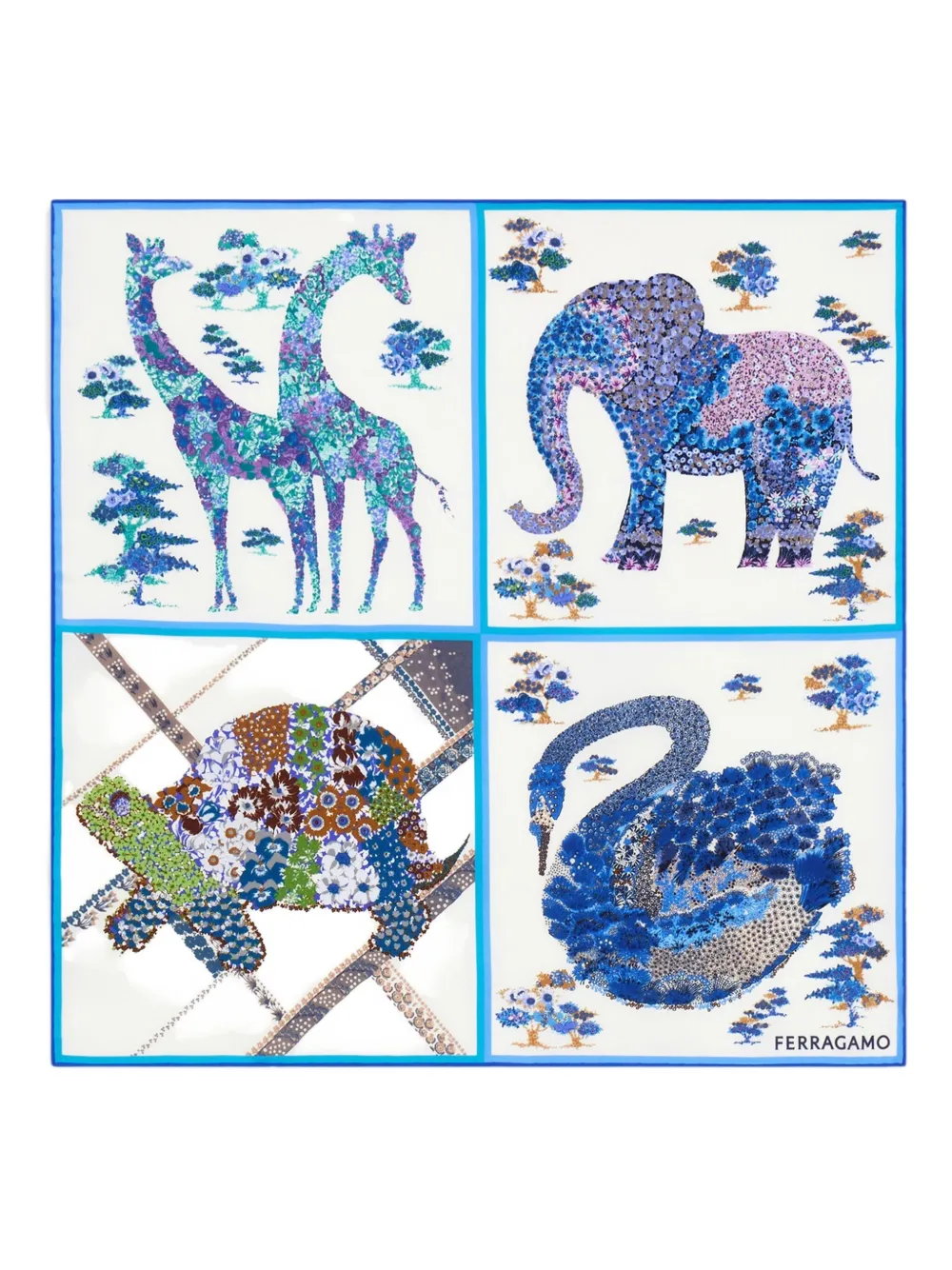 Шелковый платок с принтом Patchwork Ferragamo, синий
Шелковый платок с принтом Patchwork Ferragamo, синий