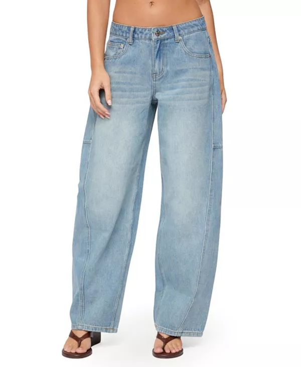 Джинсы Korie с завышенной талией и широкими штанинами, слегка выстиранные. Edikted, синий
Джинсы Korie с завышенной талией и широкими штанинами, слегка выстиранные. Edikted, синий