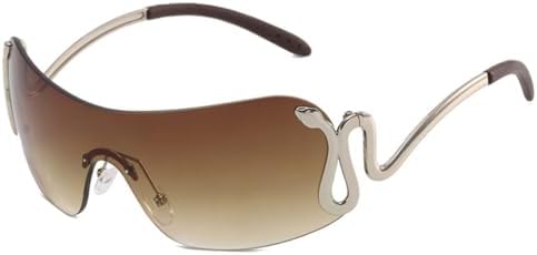 2027 Женские солнцезащитные очки без оправы с металлическими дужками в виде змеиной кожи, стильные моноблочные градиентные очки для активного отдыха MTZJH, Gradient Tea
2027 Женские солнцезащитные очки без оправы с металлическими дужками в виде змеиной кожи, стильные моноблочные градиентные очки для активного отдыха MTZJH, Gradient Tea