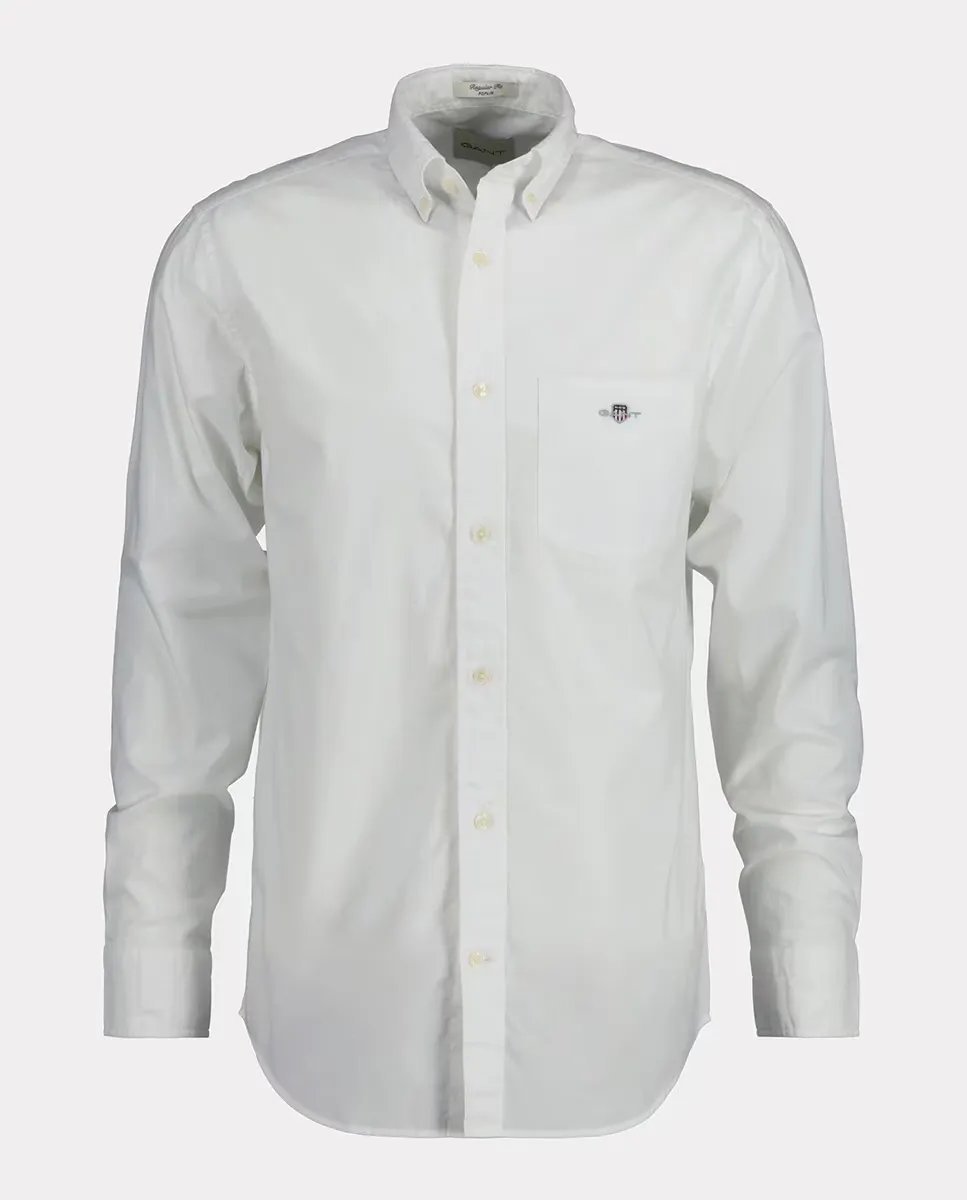 Мужская рубашка большого размера с длинными рукавами и классическим кроем Gant, белый 
Мужская рубашка большого размера с длинными рукавами и классическим кроем Gant, белый