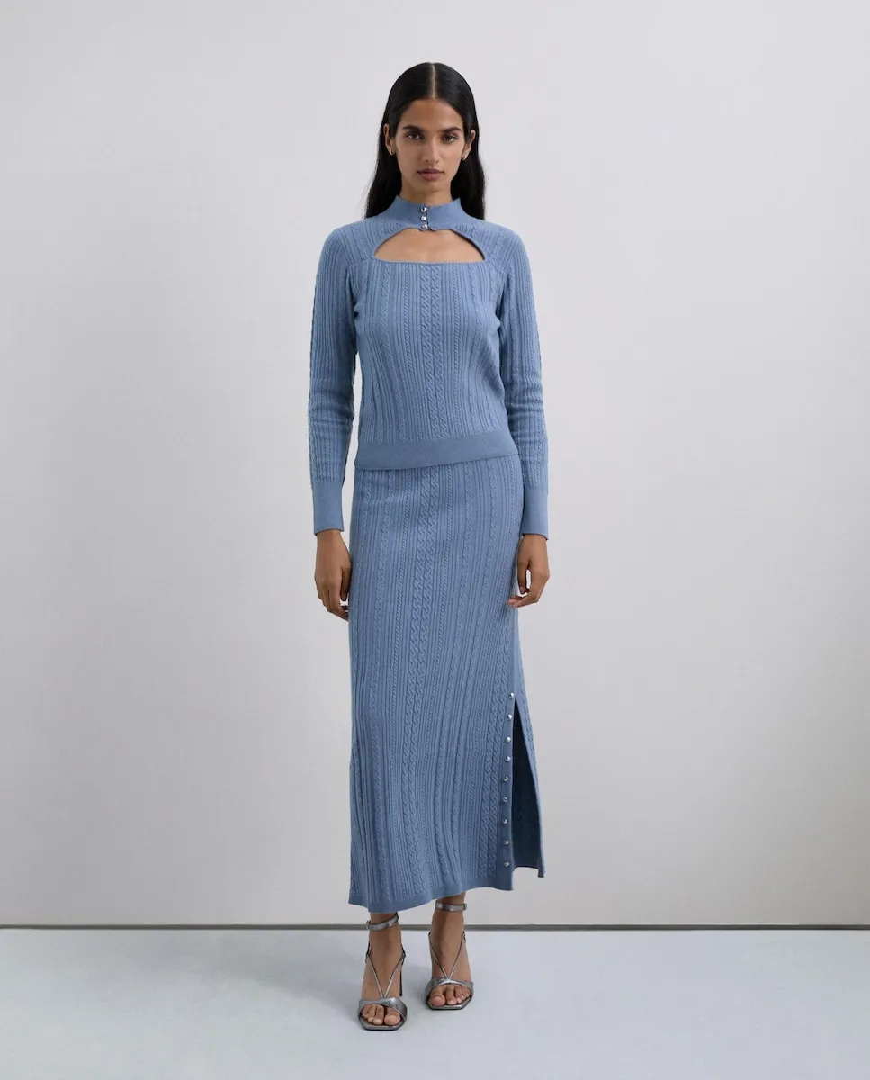 Женский свитер с косами Scalpers, синий
Женский свитер с косами Scalpers, синий