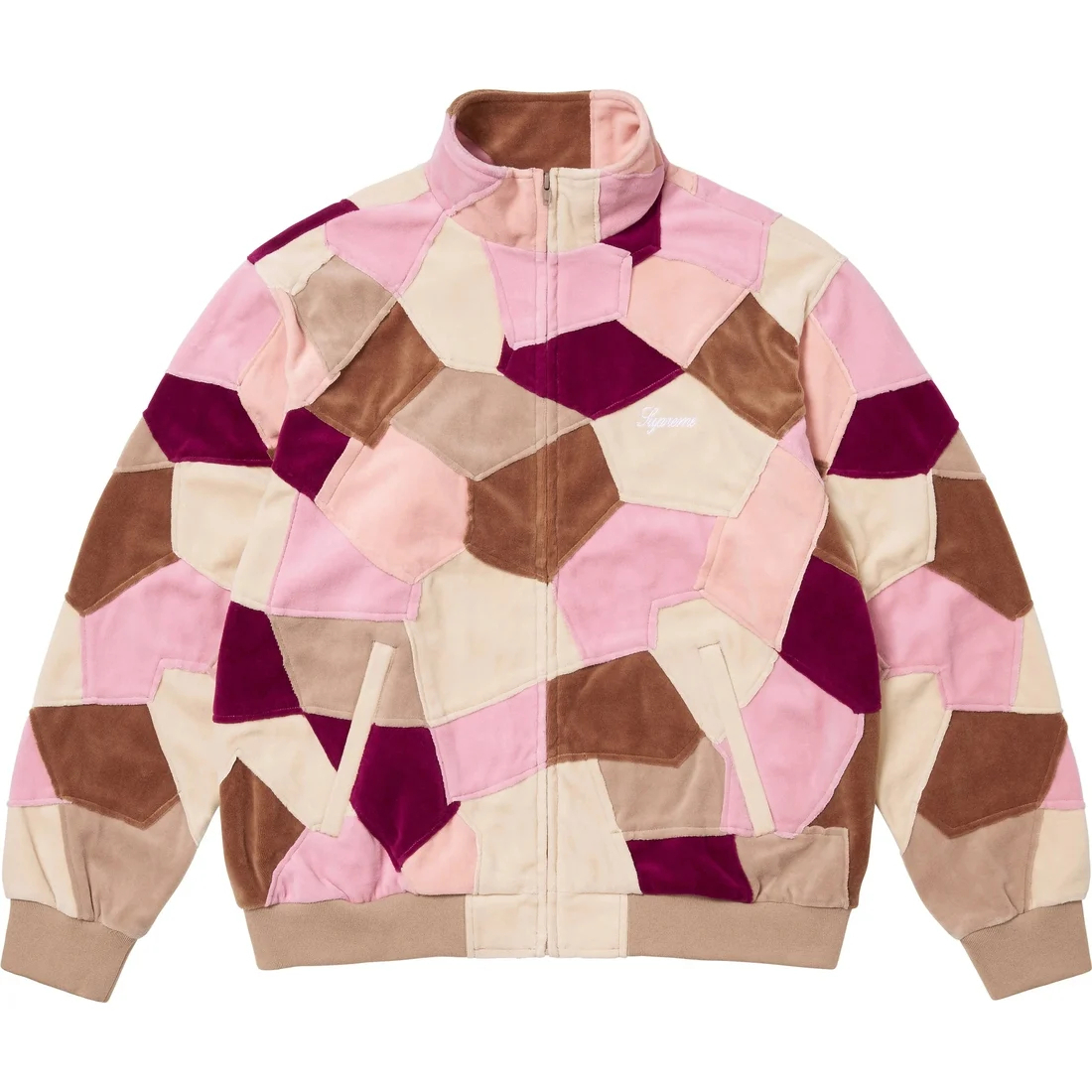 Supreme Велюровая куртка в стиле пэчворк, Beige/Beige 
Supreme Велюровая куртка в стиле пэчворк, Beige/Beige