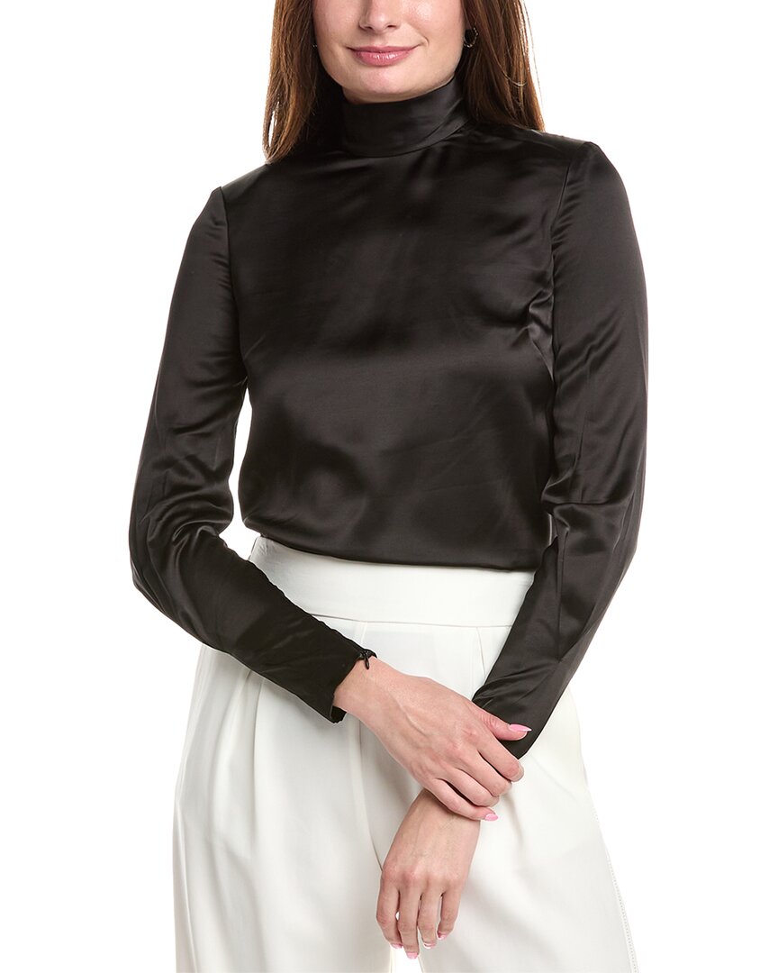 Атласный топ с воротником-стойкой St. John, черный
Атласный топ с воротником-стойкой St. John, черный