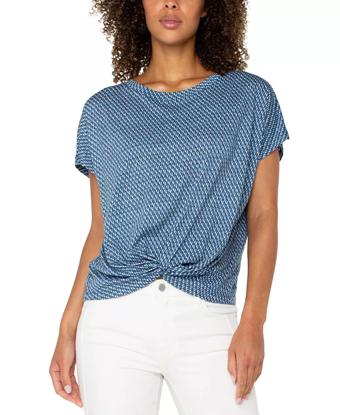 Женский топ с круглым вырезом и перекручиванием спереди Liverpool Los Angeles, синий
Женский топ с круглым вырезом и перекручиванием спереди Liverpool Los Angeles, синий