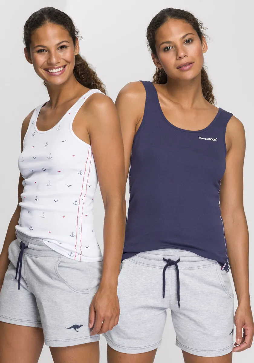 Майка KangaROOS в рубчик, в двойной упаковке — 1 однотонная + 1 с принтом, синий
Майка KangaROOS в рубчик, в двойной упаковке — 1 однотонная + 1 с принтом, синий