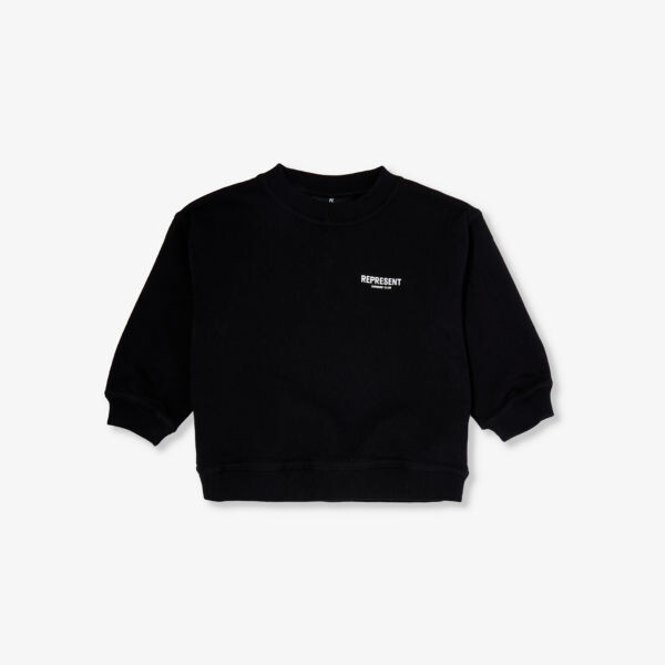 Толстовка из хлопкового джерси с логотипом 1–4 года Represent, черный 
Толстовка из хлопкового джерси с логотипом 1–4 года Represent, черный