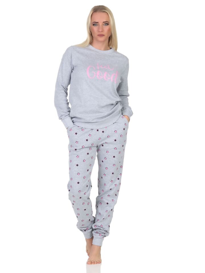 Пижама NORMANN Langarm Kuschel Interlock Langarm Sterne Optik, цвет grau-mel. 
Пижама NORMANN Langarm Kuschel Interlock Langarm Sterne Optik, цвет grau-mel.
