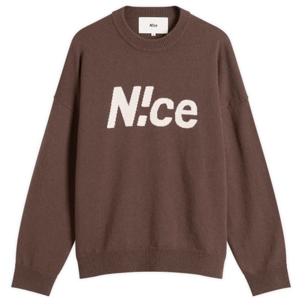 Вязаный свитер с интарсией и логотипом N!Ce, коричневый
Вязаный свитер с интарсией и логотипом N!Ce, коричневый