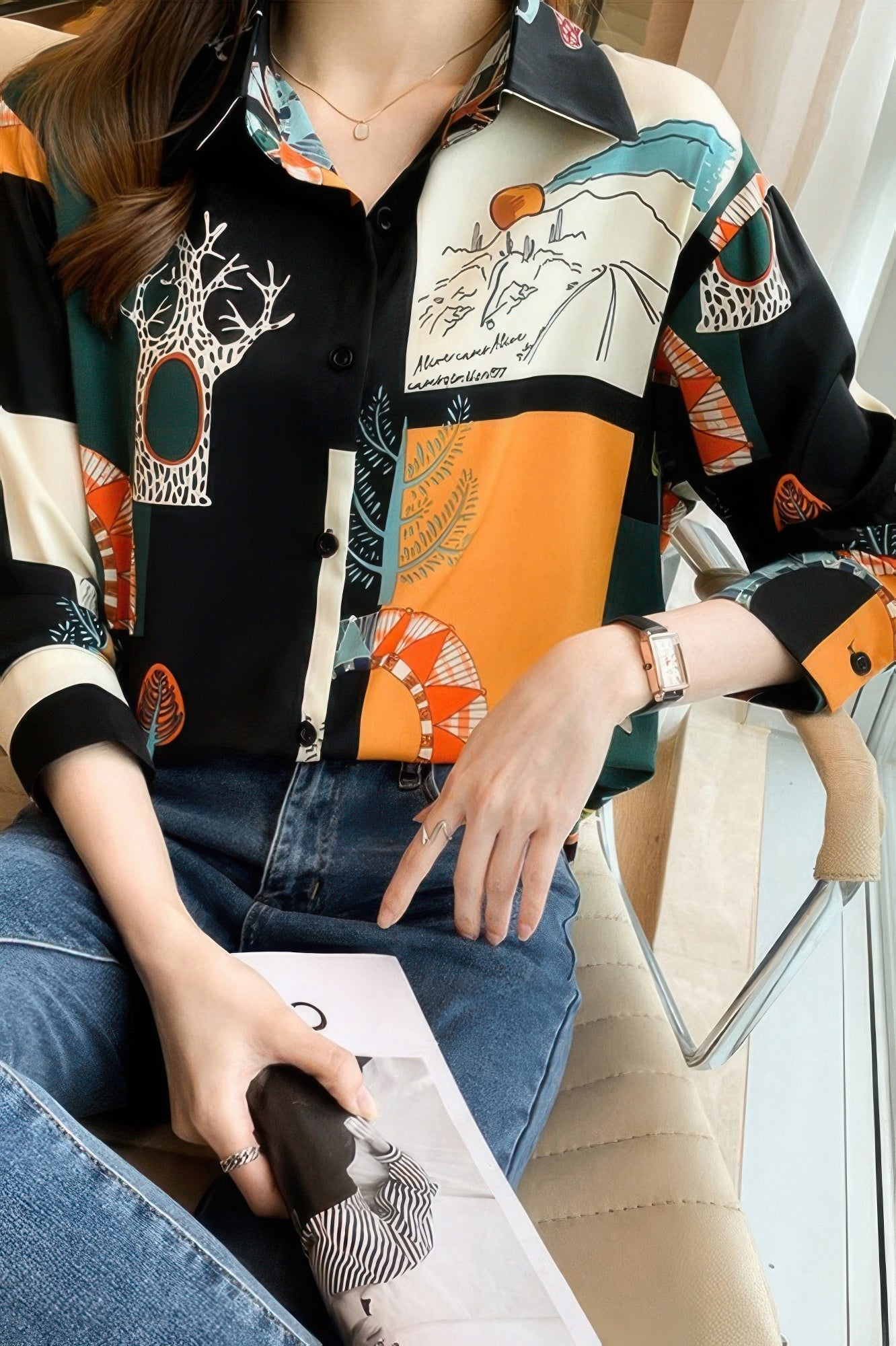 Блуза с принтом цепь, свободного кроя и спущенным плечом TRUEDAMES, мультиколор
Блуза с принтом цепь, свободного кроя и спущенным плечом TRUEDAMES, мультиколор