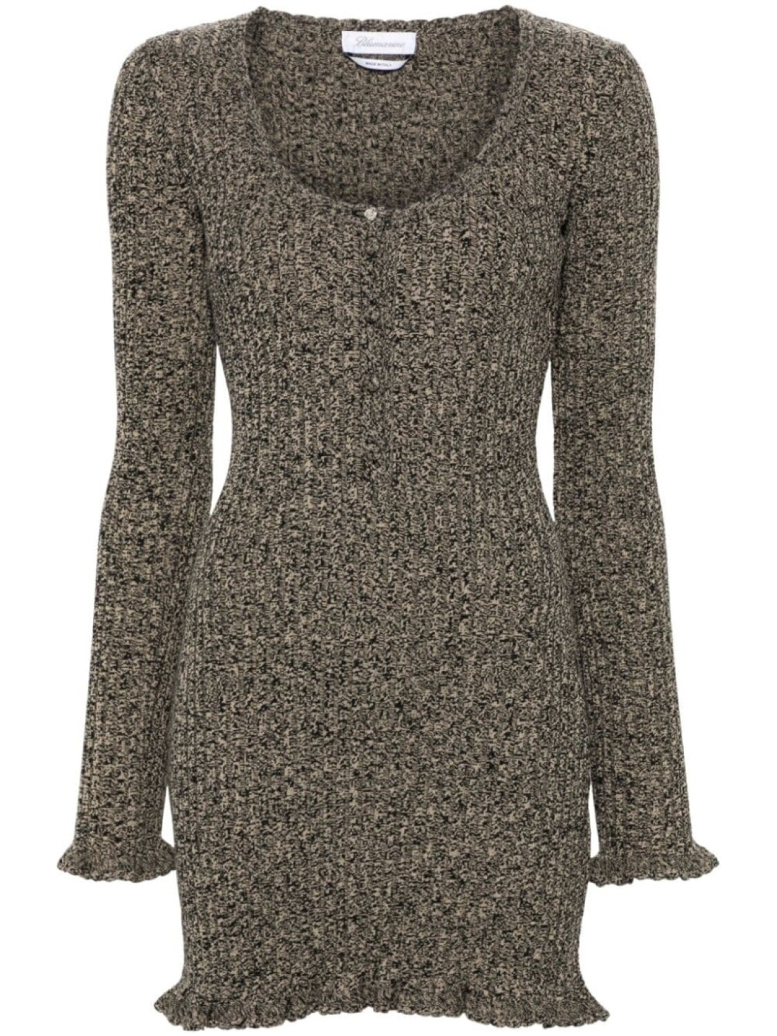 Blumarine мини-платье в меланжевом стиле с оборками, нейтральный цвет
Blumarine мини-платье в меланжевом стиле с оборками, нейтральный цвет