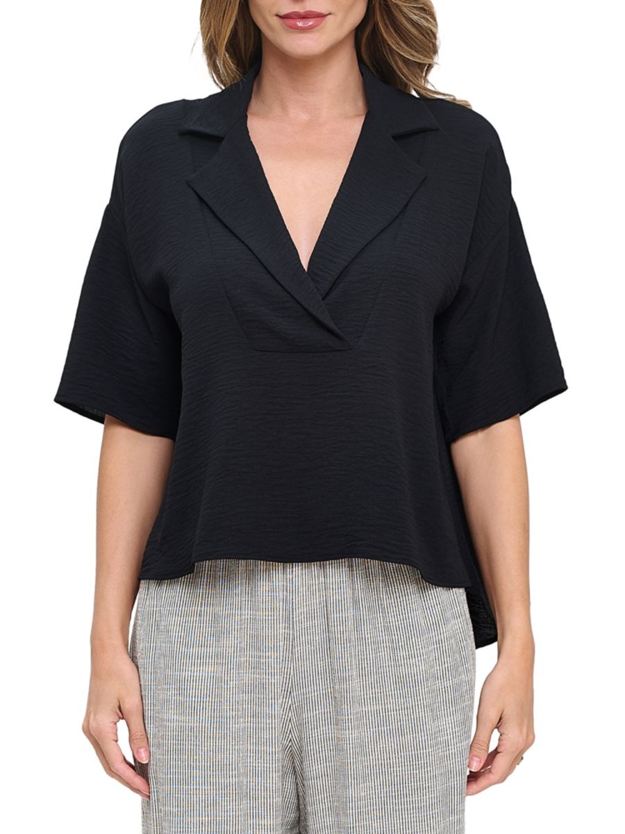 Топ свободного кроя с V-образным вырезом от Renee C. Renee C., черный
Топ свободного кроя с V-образным вырезом от Renee C. Renee C., черный