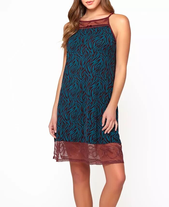 Женская сорочка с бретелью через шею с узором «зебра» и вырезом-замочной скважиной сзади, кружевной отделкой и акцентом на банте iCollection, синий
Женская сорочка с бретелью через шею с узором «зебра» и вырезом-замочной скважиной сзади, кружевной отделкой и акцентом на банте iCollection, синий