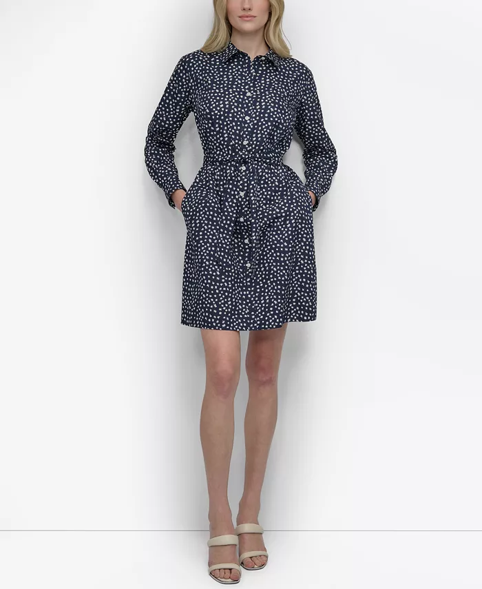 Женское мини-платье из хлопка с поясом и звездным принтом DKNY, синий
Женское мини-платье из хлопка с поясом и звездным принтом DKNY, синий