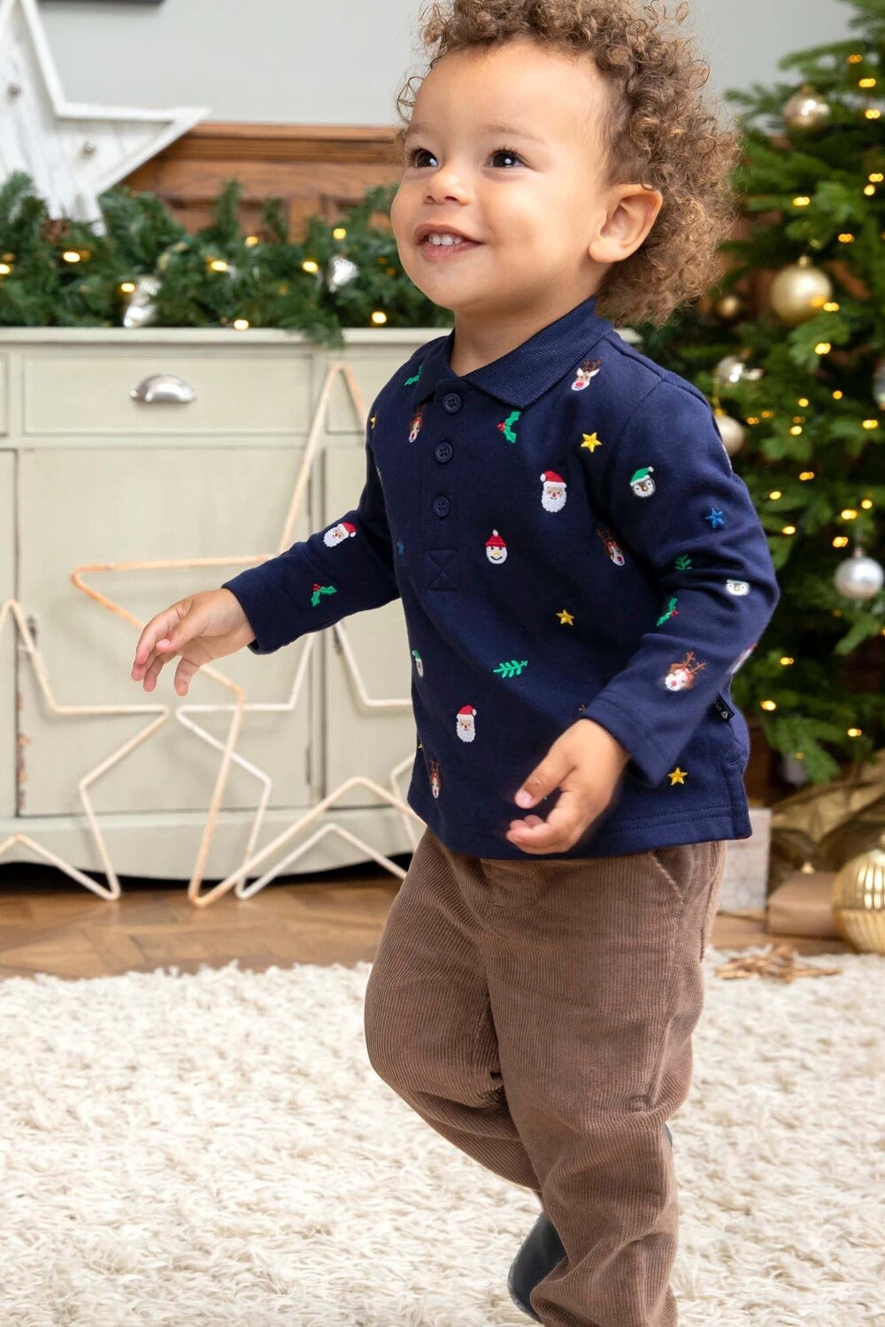 Рождественская рубашка-поло с вышивкой Jojo Maman Bébé, синий
Рождественская рубашка-поло с вышивкой Jojo Maman Bébé, синий