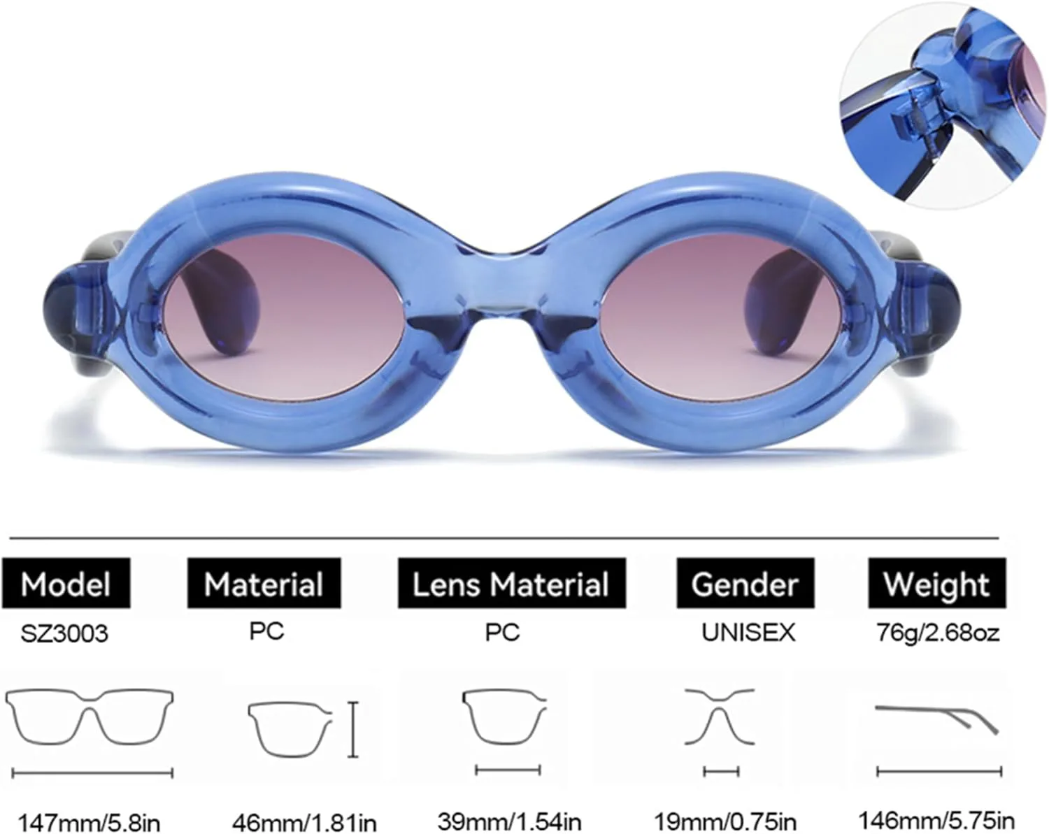 bullabulling Ретро овальные солнцезащитные очки конфетных цветов, модные панк-очки для женщин и мужчин, толстая оправа, уникальные солнцезащитные очки UV400, Silvery
bullabulling Ретро овальные солнцезащитные очки конфетных цветов, модные панк-очки для женщин и мужчин, толстая оправа, уникальные солнцезащитные очки UV400, Silvery