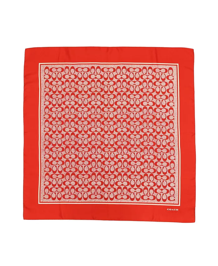 35-дюймовый текстурированный шелковый платок с принтом Signature C COACH, красный
35-дюймовый текстурированный шелковый платок с принтом Signature C COACH, красный