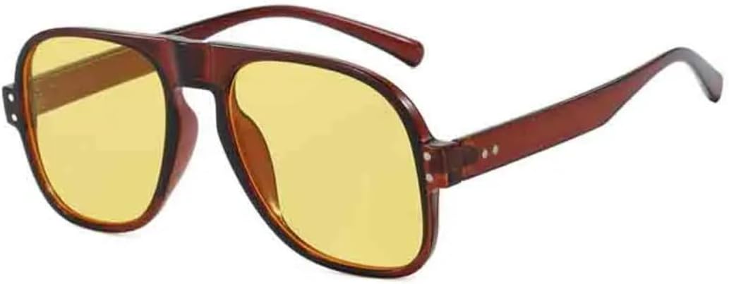 Солнцезащитные очки с защитой UV400 | Большая оправа с заклепками и цветными линзами | Для женщин и мужчин | Для занятий спортом на открытом воздухе и вождения DSVIGF, Brown Yellow
Солнцезащитные очки с защитой UV400 | Большая оправа с заклепками и цветными линзами | Для женщин и мужчин | Для занятий спортом на открытом воздухе и вождения DSVIGF, Brown Yellow