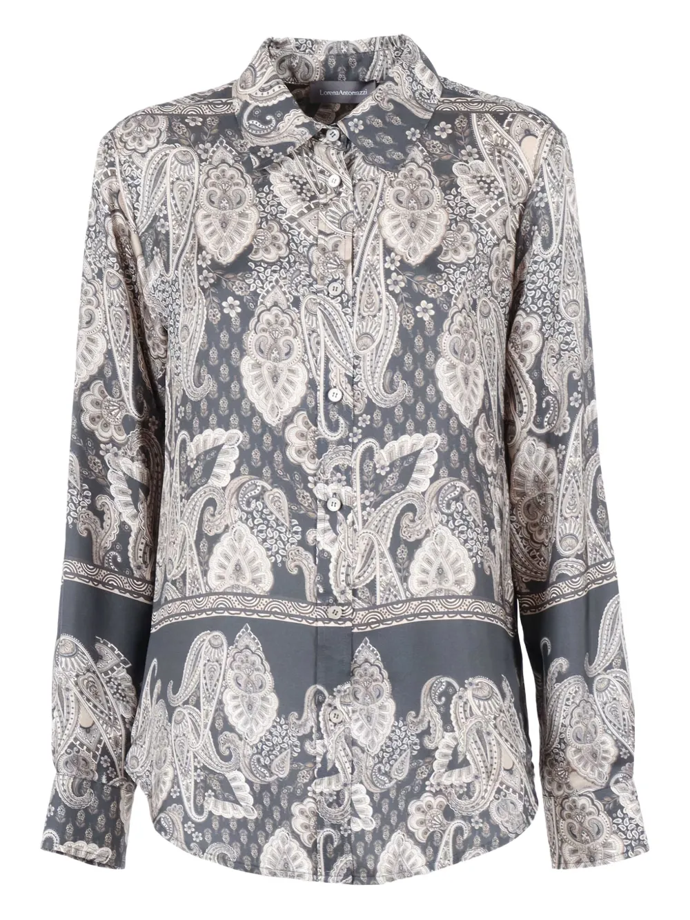 Рубашка с узором "пейсли" Lorena Antoniazzi, серый 
Рубашка с узором "пейсли" Lorena Antoniazzi, серый