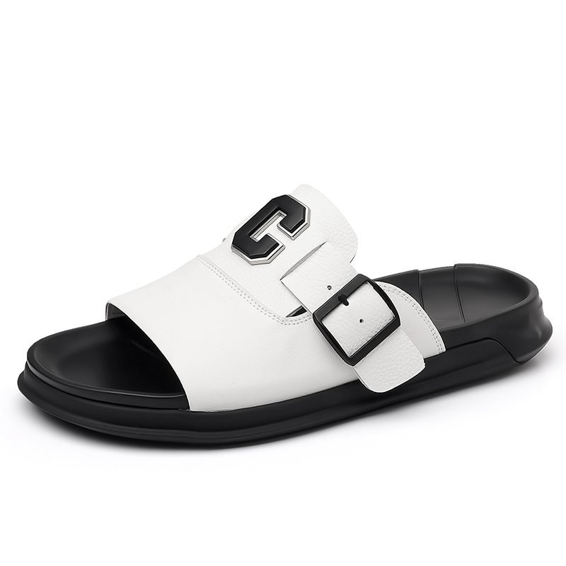 PAIBLOKS Мужские белые противоскользящие резиновые тапочки с амортизацией, цвет White 
PAIBLOKS Мужские белые противоскользящие резиновые тапочки с амортизацией, цвет White