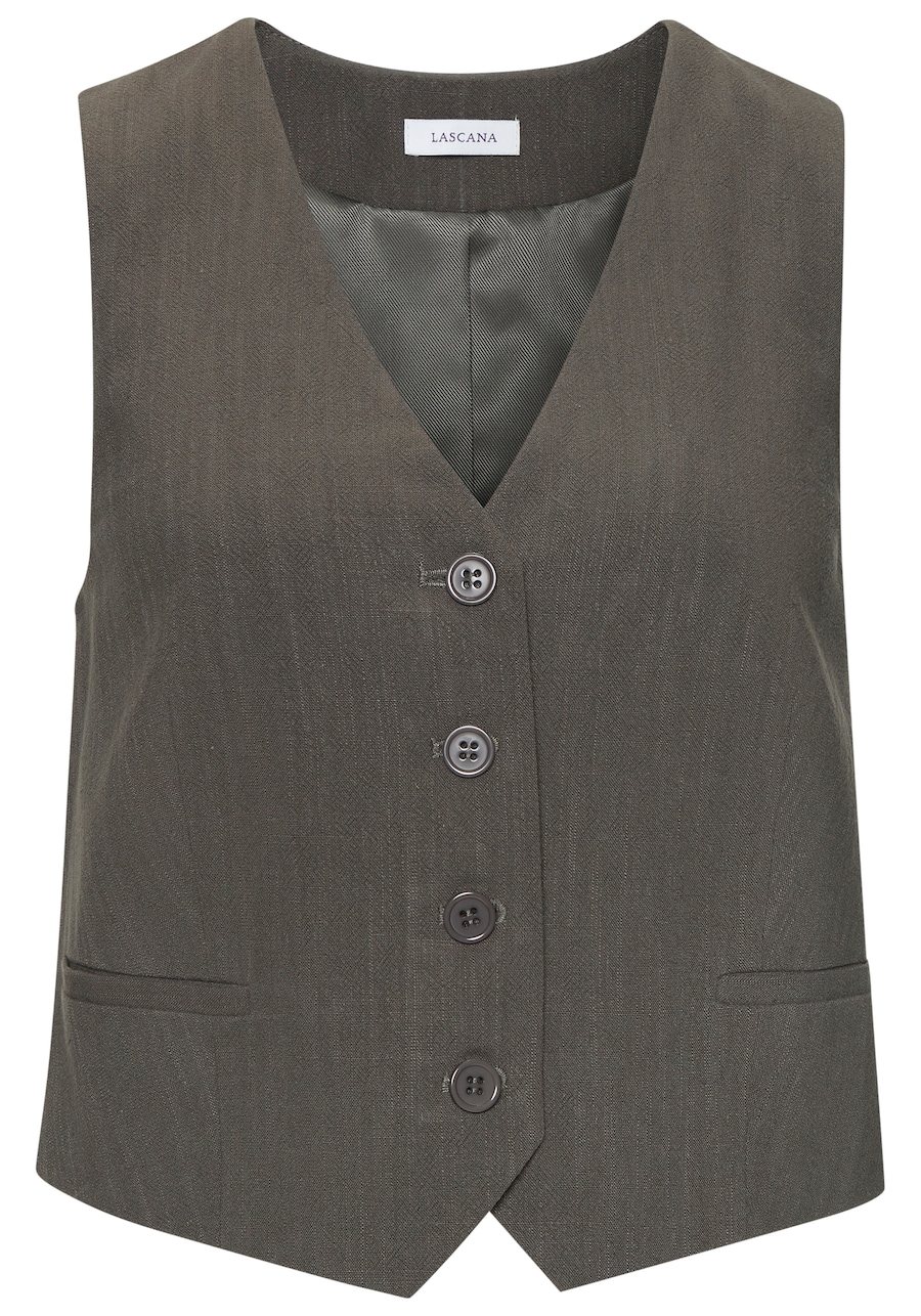 Костюмный жилет LASCANA, хаки
Костюмный жилет LASCANA, хаки