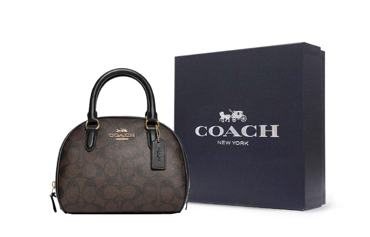 COACH Сиднейская сумка из лакированного холста с кожаными вставками малого размера для женщин черно-коричневая через плечо на пояс
COACH Сиднейская сумка из лакированного холста с кожаными вставками малого размера для женщин черно-коричневая через плечо на пояс