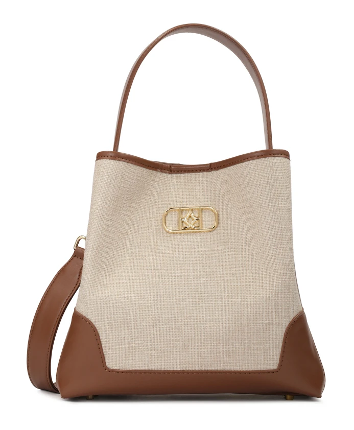 Коричневая кожаная сумка с тканевой вставкой Kazar, коричневый
Коричневая кожаная сумка с тканевой вставкой Kazar, коричневый