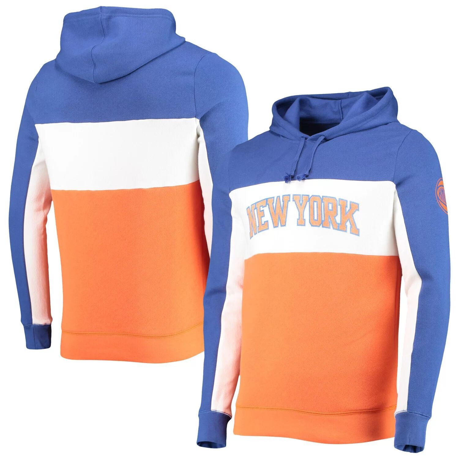 Мужская нездоровая пища синий/белый флисовый пуловер с капюшоном New York Knicks Wordmark Colorblock
Мужская нездоровая пища синий/белый флисовый пуловер с капюшоном New York Knicks Wordmark Colorblock