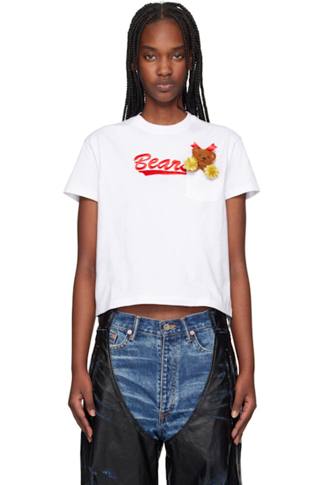 Белая футболка с изображением медведя-болельщика doublet
Белая футболка с изображением медведя-болельщика doublet