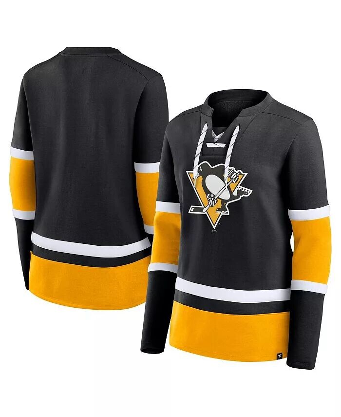 Женская черная футболка Pittsburgh Penguins Prime Time Lace-Up с длинным рукавом Fanatics
Женская черная футболка Pittsburgh Penguins Prime Time Lace-Up с длинным рукавом Fanatics
