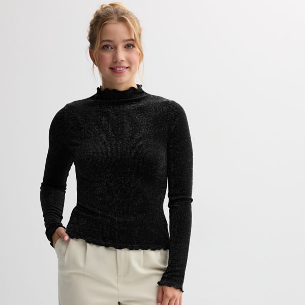 Детский блестящий свитер с воротником-стойкой и ажурным краем So, черный
Детский блестящий свитер с воротником-стойкой и ажурным краем So, черный