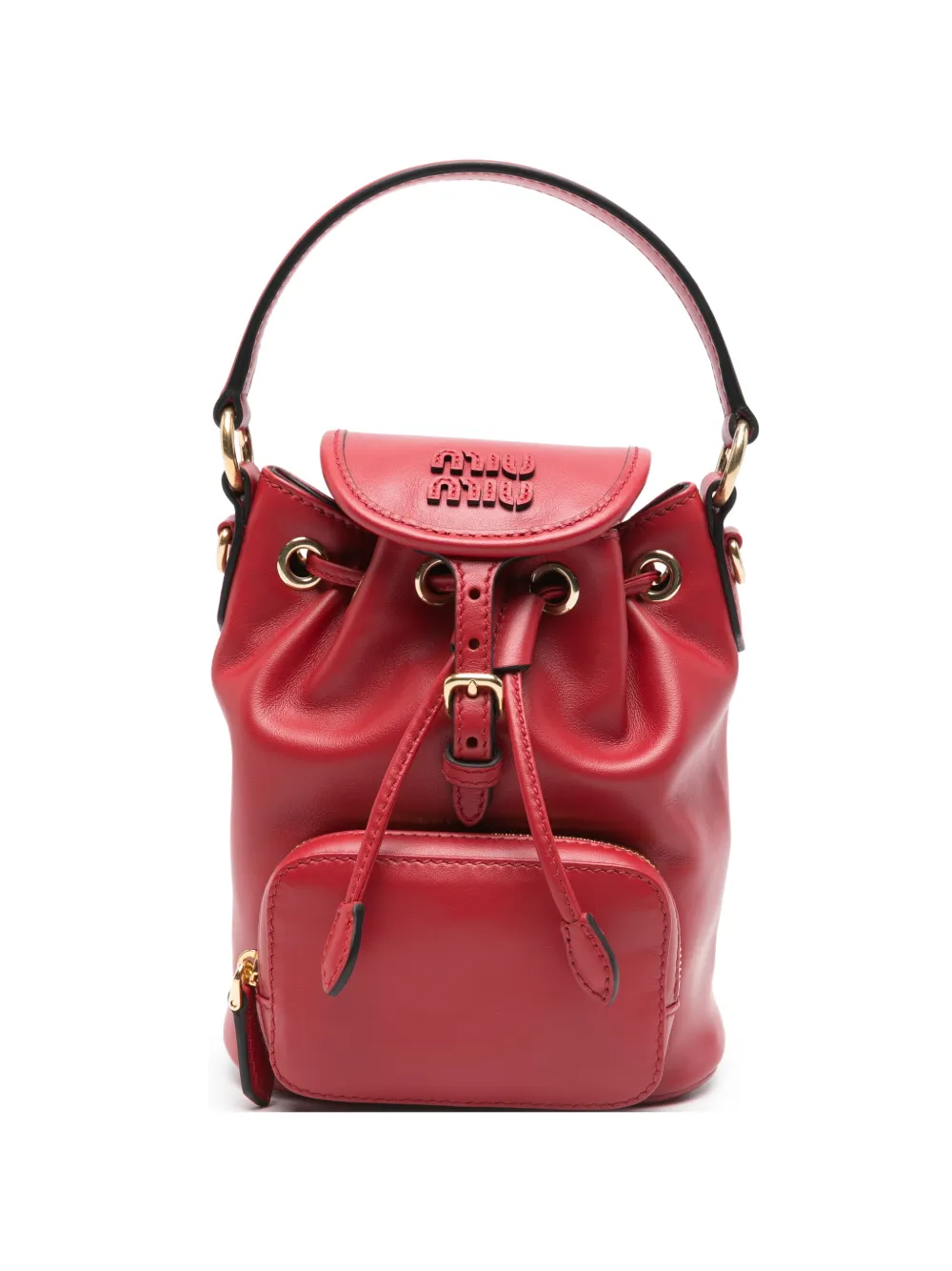 Мини-рюкзак из кожи с логотипом Miu Miu, красный
Мини-рюкзак из кожи с логотипом Miu Miu, красный