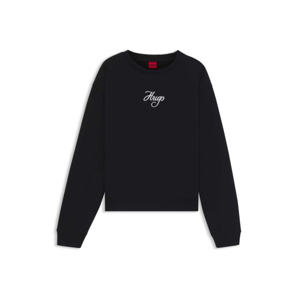 Оверсайз худи из хлопка с двухцветным логотипом HUGO, черный
Оверсайз худи из хлопка с двухцветным логотипом HUGO, черный