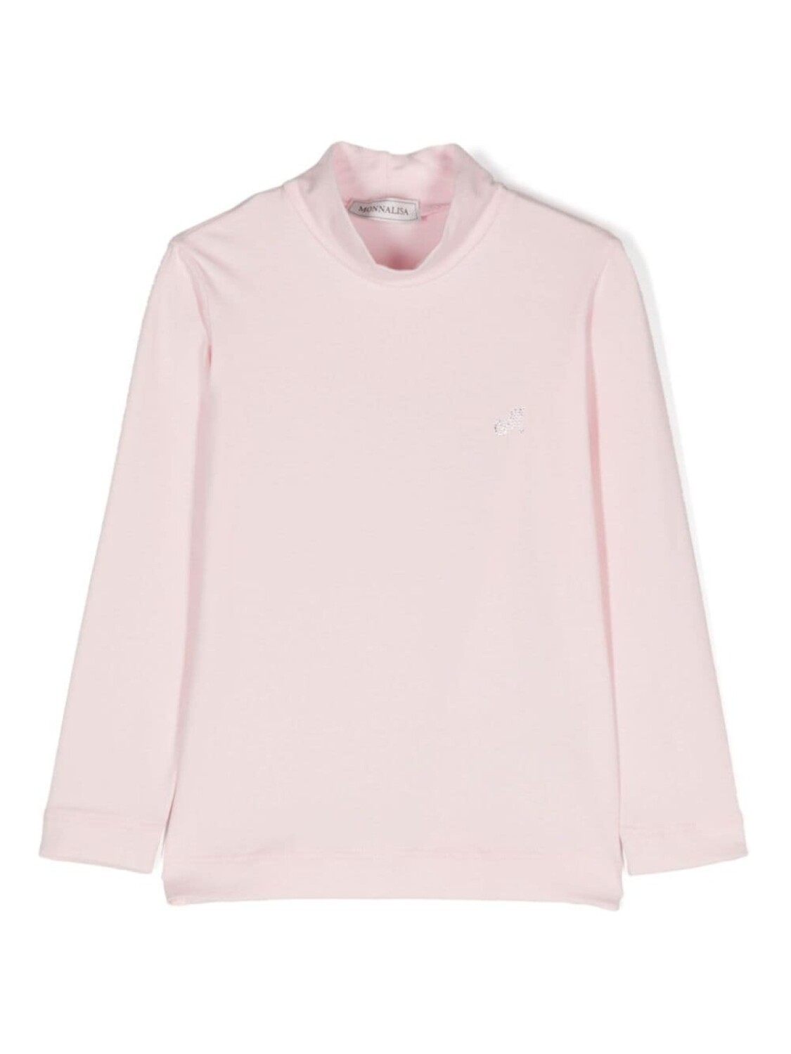 Топ с воротником-стойкой, украшенный логотипом Monnalisa, розовый 
Топ с воротником-стойкой, украшенный логотипом Monnalisa, розовый