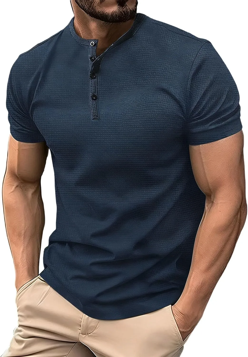 Мужская футболка Henley с коротким рукавом Muscle Slim Fit
Мужская футболка Henley с коротким рукавом Muscle Slim Fit