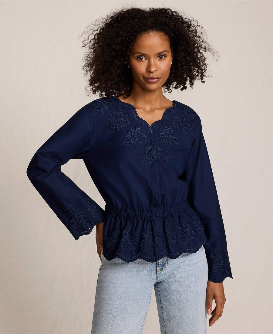 Женская вышитая блузка из поплина с длинными рукавами Lands' End, Deep sea navy
Женская вышитая блузка из поплина с длинными рукавами Lands' End, Deep sea navy